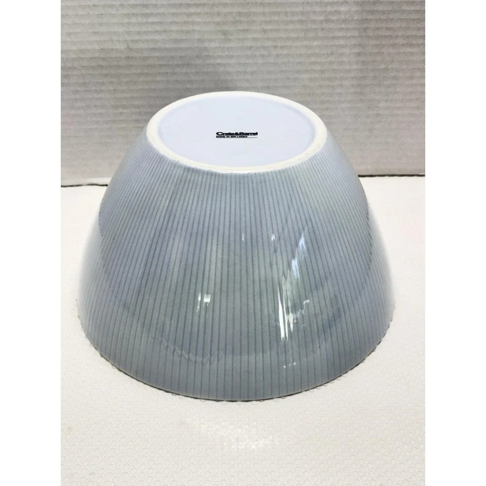 VTG Crate & Barrel Horizon Blue Serving Bowl Ribbed 9